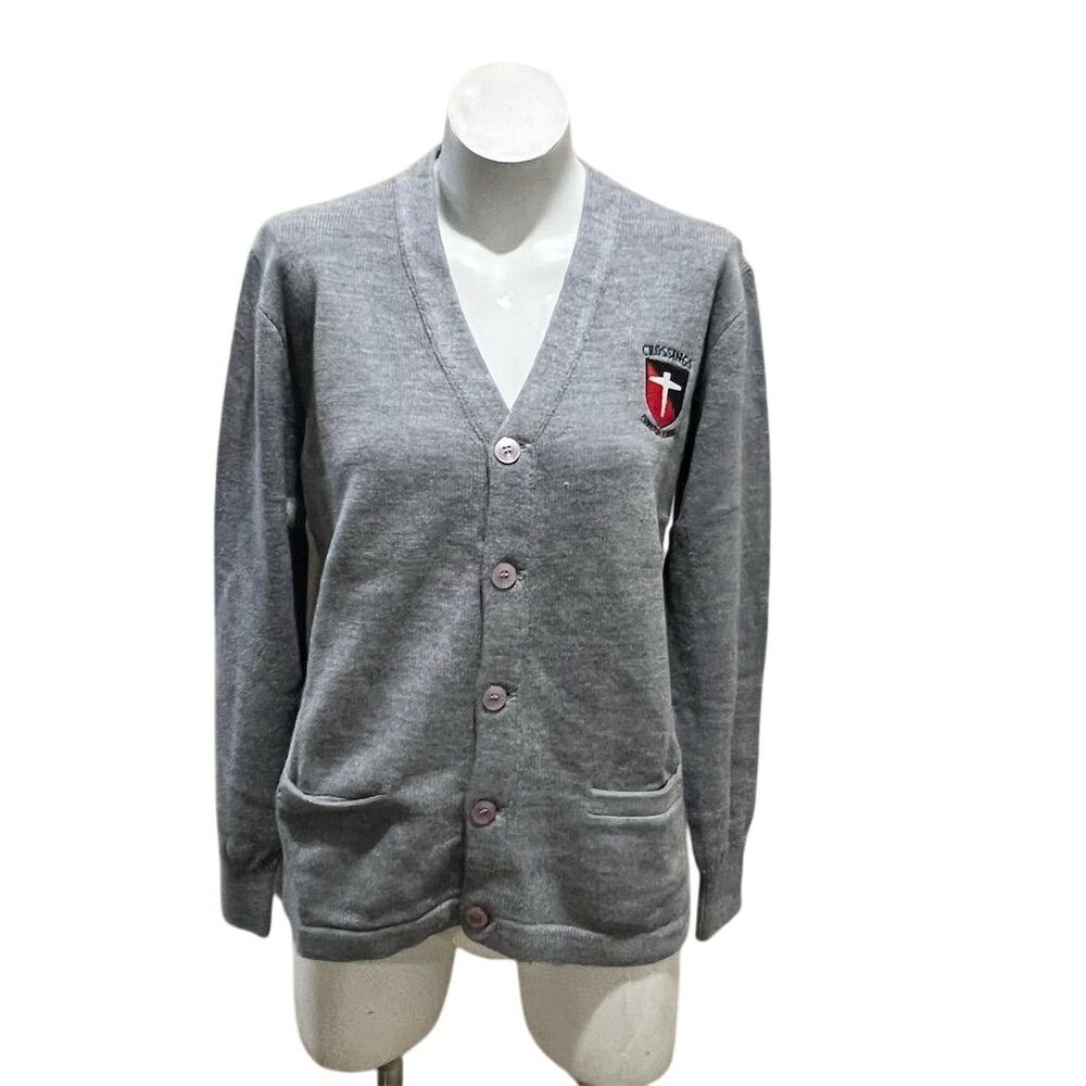 Parker Unisex Kids XL Gray V-Neck Sweater with Logo
